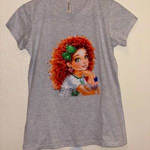 Colombian type t-shirt with stones s/m